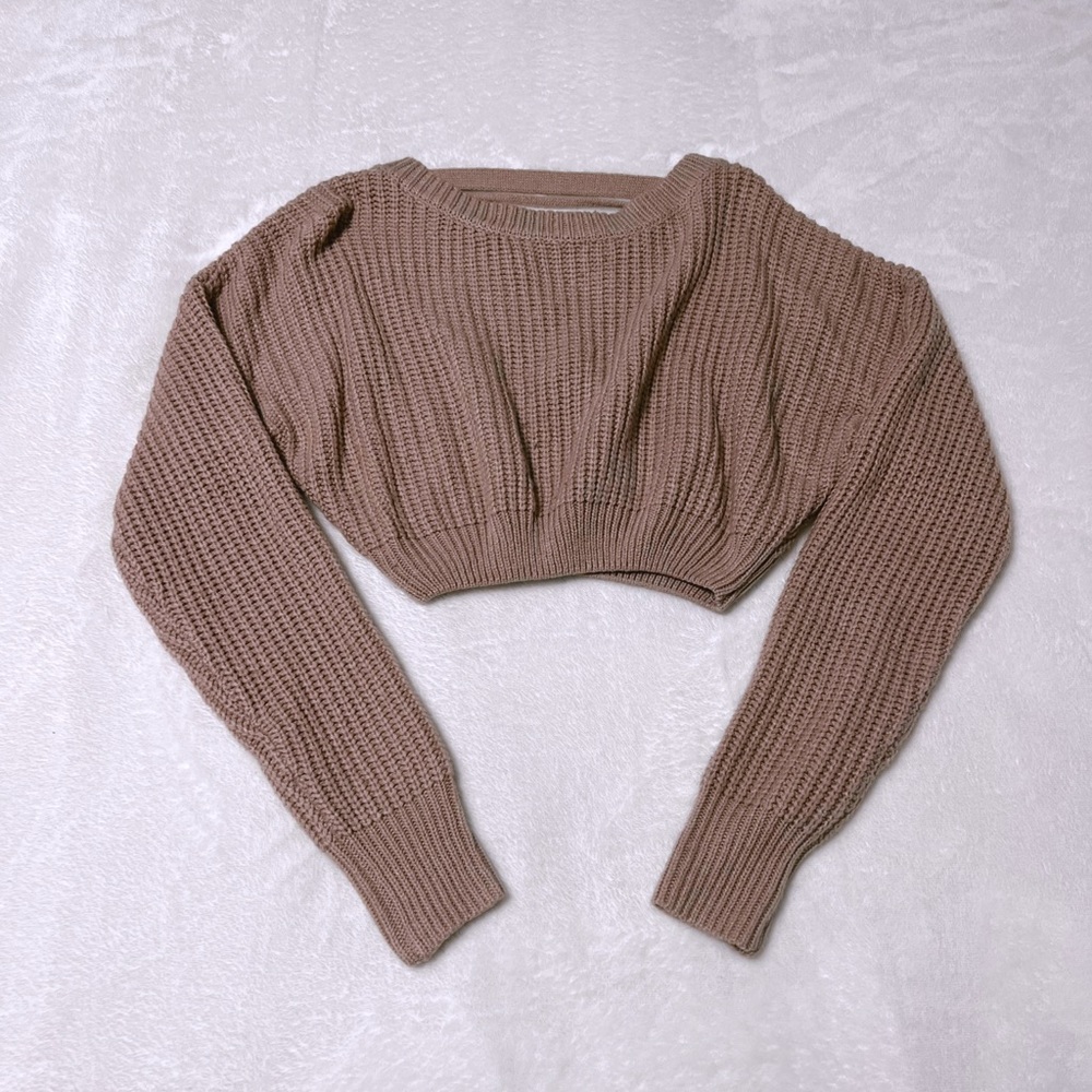 pink cropped sweater